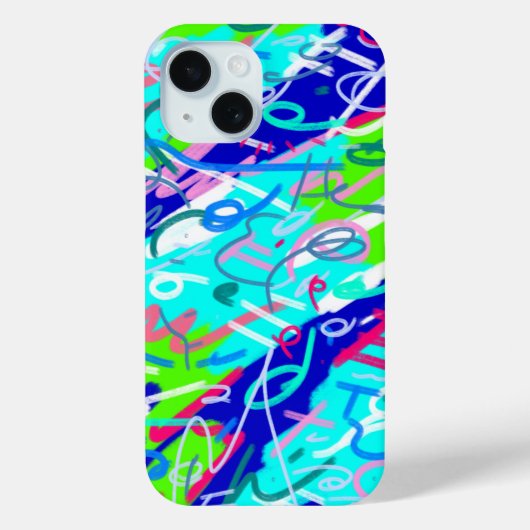 青と緑のアーポップ・アートのト Case-Mate iPhoneケース (裏面)