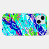 青と緑のアーポップ・アートのト Case-Mate iPhoneケース (裏面 (横))