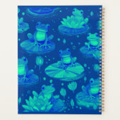 青と緑のカエルパーソナライズされた プランナー手帳 (裏面)