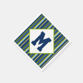 青と緑のカクテルモノグラムのナプキン スタンダードカクテルナプキン (角)