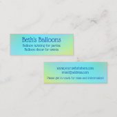 青と緑のカスタマイズグラデーション可能 スキニー名刺 (正面/裏面)