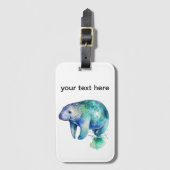 青と緑のカスタマイズ可能な管理 ラゲッジタグ (正面縦)