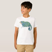 青と緑のカメレオン Tシャツ (正面フル)
