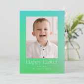 青と緑のグラデーションのイースター写真 シーズンカード (スタンド正面)