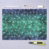青と緑のグラデーショングリッター天体 薄葉紙 (クラフト)