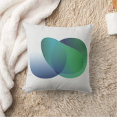 青と緑のグラデーション円 クッション (ブランケット)