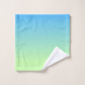 青と緑のグラデーション バスタオルセット (ウォッシュタオル)