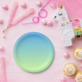 青と緑のグラデーション ペーパープレート (パーティー)