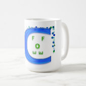 青と緑のコーヒー コーヒーマグカップ (正面右)