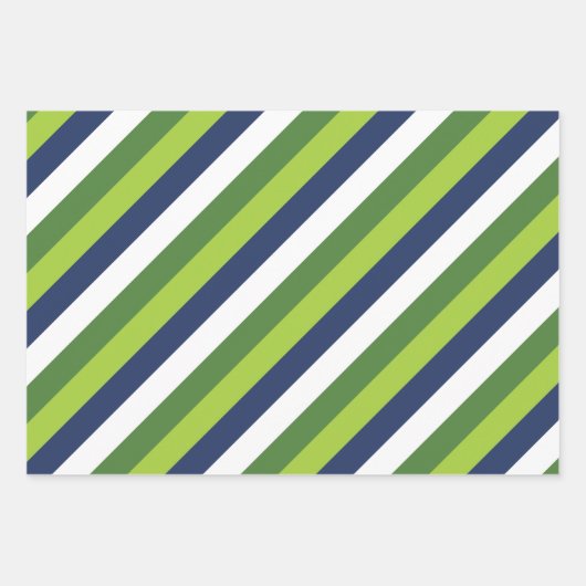 青と緑のゴルフアーガイルのストライプギフトラップシート ラッピングペーパーシート (正面3)