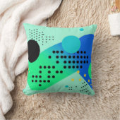 青と緑のシェイプ(ドット付) クッション (ブランケット)