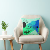 青と緑のシェイプ(ドット付) クッション (椅子)