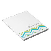 青と緑のシェブロン |メモパーソナライズされたパッド ノートパッド (アングル)