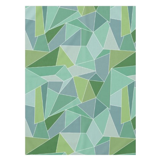 青と緑のシーガラスのテーブルクロス テーブルクロス (正面)