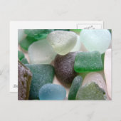青と緑のシーガラス ポストカード (正面/裏面)