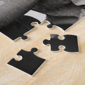 青と緑のジグザグパターン ジグソーパズル (側面)