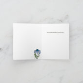 青と緑のスイートカントリー フローラル サンキューカード (内部)