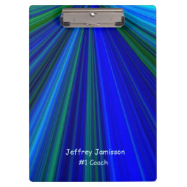 青と緑のスターバスト、#1コーチ、最高の先生 クリップボード