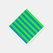 青と緑のストライプデザイン スタンダードカクテルナプキン (角)