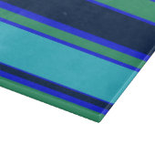 青と緑のストライプ カッティングボード (角)