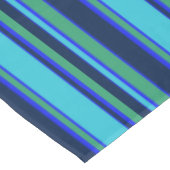 青と緑のストライプ テーブルクロス (アングル)