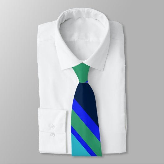 青と緑のストライプ ネクタイ (タイ)