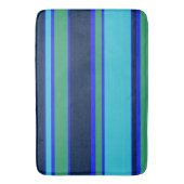 青と緑のストライプ バスマット (正面縦)