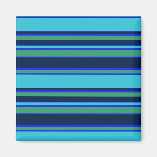 青と緑のストライプ マグネット (正面)