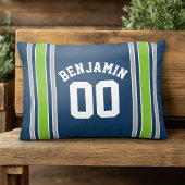 青と緑のスポーツジャージー名前をカスタムする番号 アクセントクッション