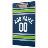 青と緑のスポーツジャージー名前をカスタムする番号 クリップボード (左)