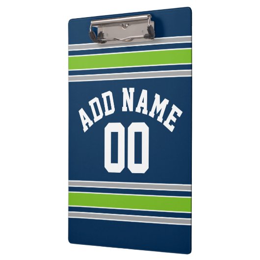 青と緑のスポーツジャージー名前をカスタムする番号 クリップボード (左)