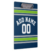 青と緑のスポーツジャージー名前をカスタムする番号 クリップボード (右)