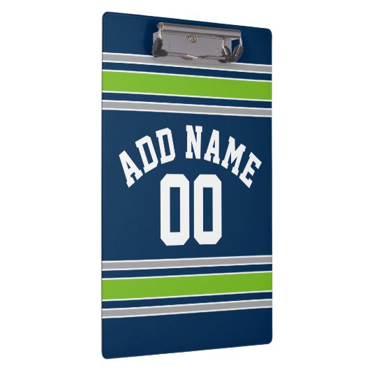 青と緑のスポーツジャージー名前をカスタムする番号 クリップボード (右)
