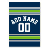 青と緑のスポーツジャージー名前をカスタムする番号 テーブルナンバー (正面)