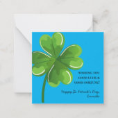 青と緑のセントパトリックデー 緑のシャムロック ノートカード (正面)