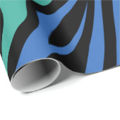 青と緑のゼブラパターン ラッピングペーパー (ロールコーナー)