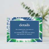 青と緑のタイダイ ミツバの詳細 受付 エンクロージャーカード (スタンド正面)