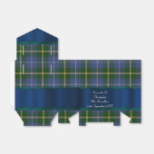 青と緑のタータンチェックの結婚格子模様 フェイバーボックス (折り畳みなし)