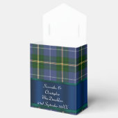 青と緑のタータンチェックの結婚格子模様 フェイバーボックス (オープン)
