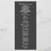 青と緑のタータンチェックプレイド結婚式プログラム プログラム (裏面)