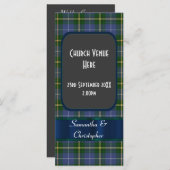 青と緑のタータンチェックプレイド結婚式プログラム プログラム (正面/裏面)