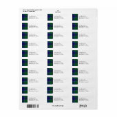 青と緑のタータンチェック格子状住所 シール (フルシート)