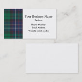 青と緑のタータンチェック 名刺 (正面/裏面)