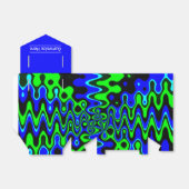 青と緑のテカラフルントサイケデリックの優先ボックス フェイバーボックス (折り畳みなし)