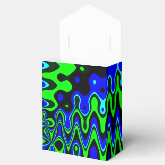青と緑のテカラフルントサイケデリックの優先ボックス フェイバーボックス (オープン)