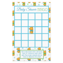 青と緑のテディベア男の子のシャワーゲーム