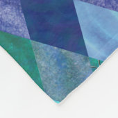 青と緑のテープの水色パッチワーク・ドラゴン フリースブランケット (角)