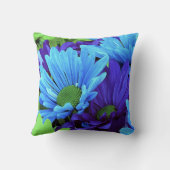 青と緑のデイジー クッション (裏面)