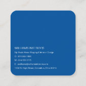 青と緑のトロピカル葉名刺 スクエア名刺 (裏面)