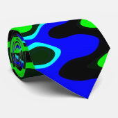 青と緑のネックカラフルタイサイケデリックプ ネクタイ (ロール)